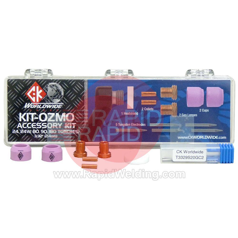 CK-CK2425SF-OZMO  CK OZMO 80A TIG Torch with 7.6m (25ft) Superflex Cables, G3/8